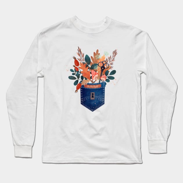 Hello Fall Long Sleeve T-Shirt by Elena Amo